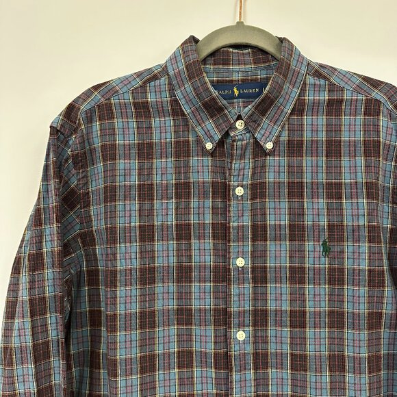 Ralph Lauren Plaid Men’s Button Down Shirt Large - Picture 1 of 6